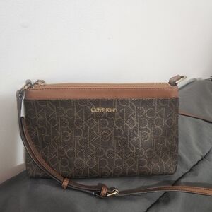 Calvin Klein Monogram Brown Crossbody Bag